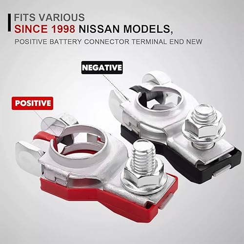 Miniatura 3 de zipelo Conector de terminal de batería, juego de abrazadera de terminal de cable de batería de poste superior, positivo y negativo, 1 par, buen