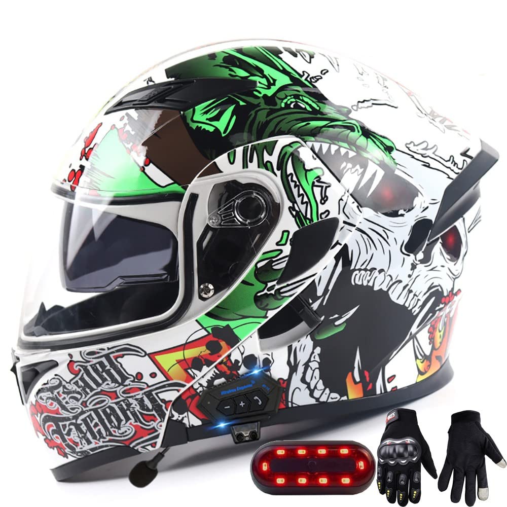 Casco Moto Integrale In Fibra Di Carbonio Casco Moto Da Corsa Per Ciclomotore Con Doppia Visiera Parasole Casco Motocross Per Adulti Giovani Uomini E Donne Approvato ECE C,XL=60-61CM