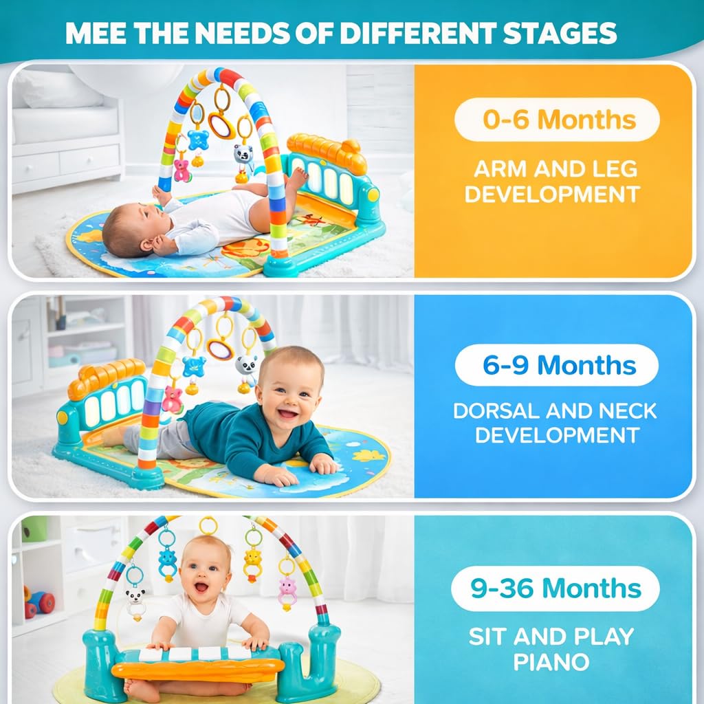ToysBuddy Kick and Play Multi-Function ABS High Grade Plastic Piano Baby Gym and Fitness Rack Products 4
