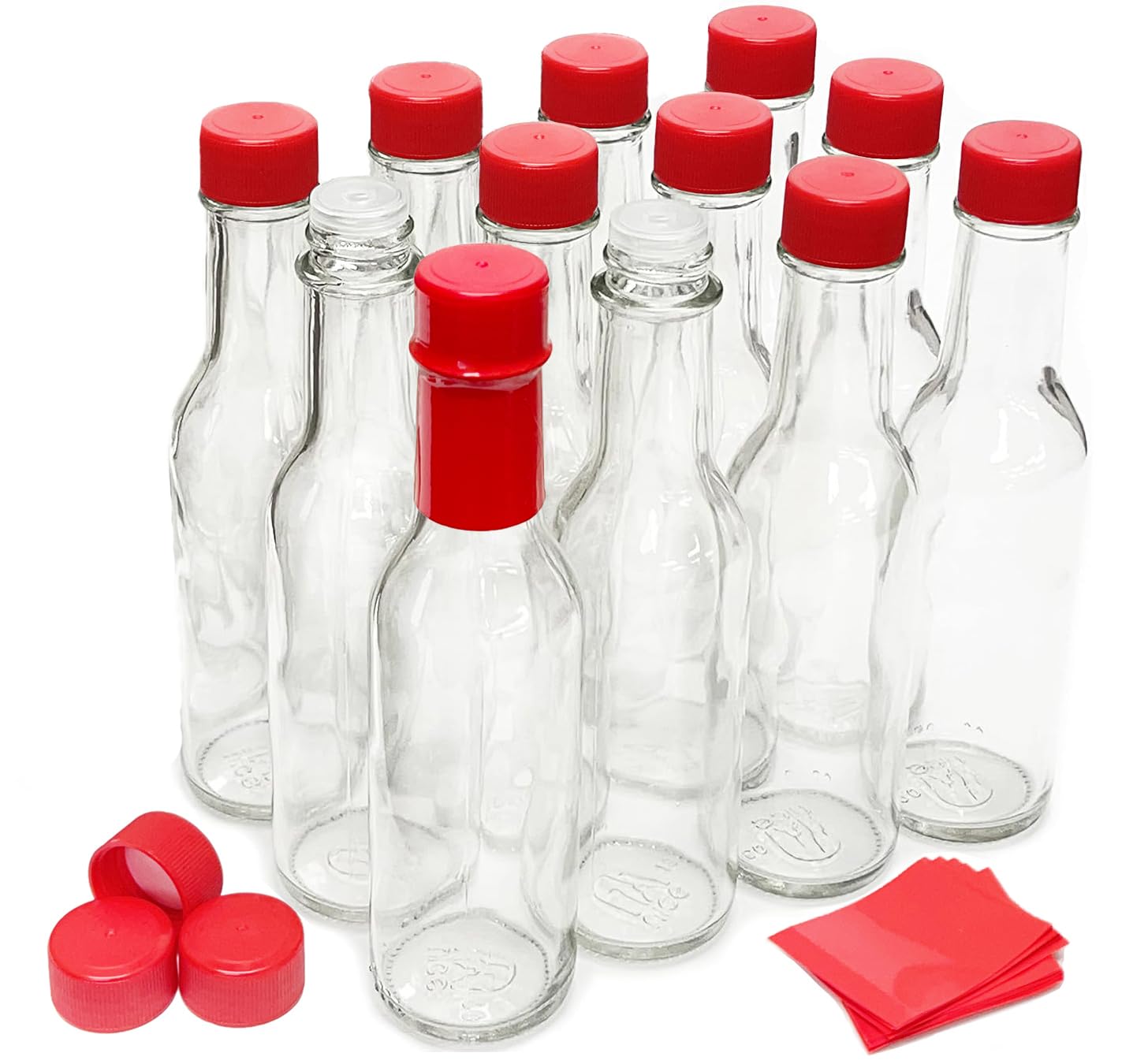 その他 Set of 5 bottles Amazon.com: Hot Sauce Bottles with Shrink Bands, 5 Oz (Red Caps