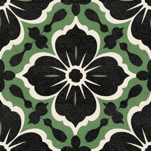 Image of Moroccan Tile Stickers | Waterproof Self Adhesive Peel & Stick Tile Decals for Kitchen Backsplash, Bathroom Wall, Floor, Furniture & Glass (6x6 Inch, Design 51)