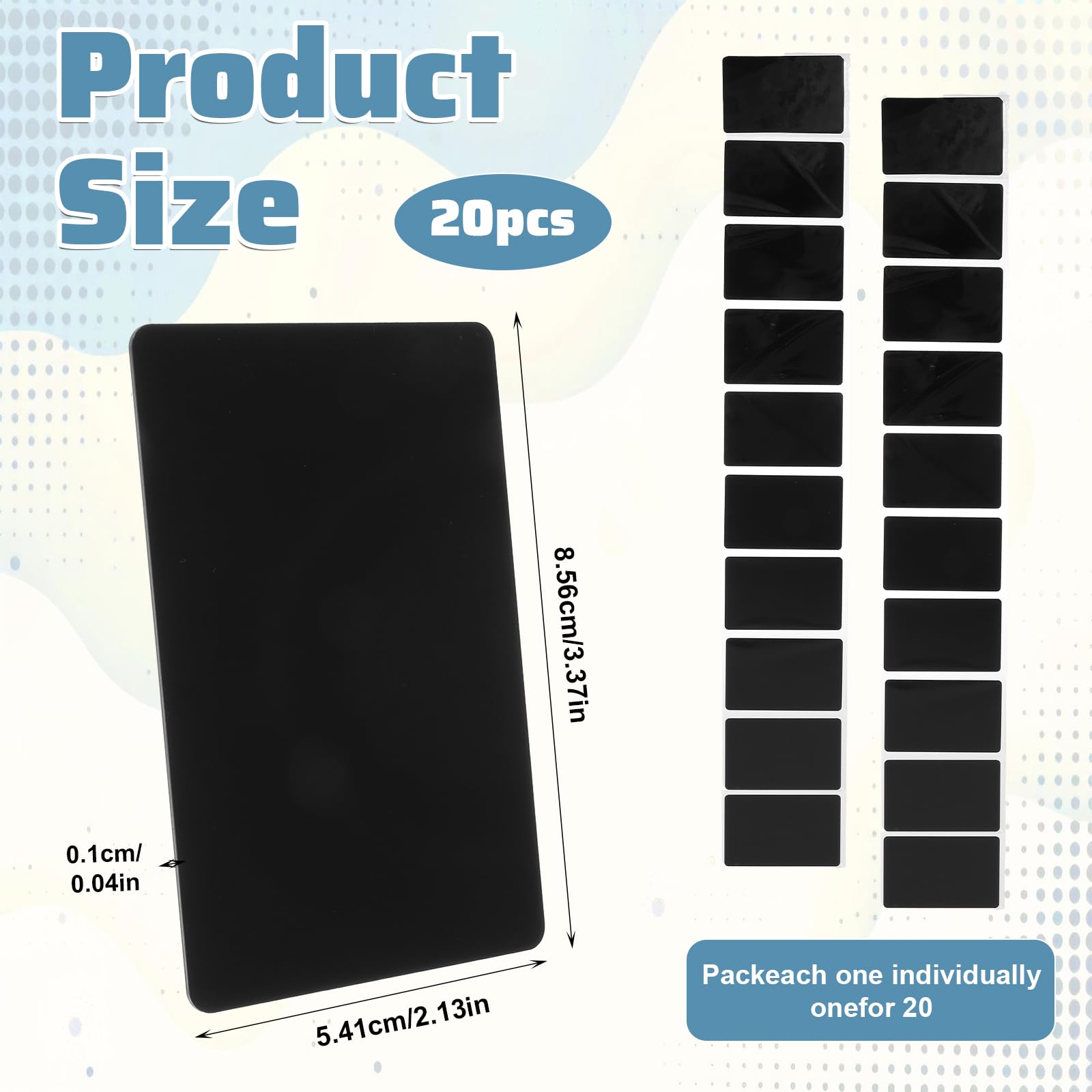 Cartes NFC NTAG215 Noir Réinscriptibles Lot de 20 - Cartes de visite NFC Mémoire 504 octets Compatible tous appareils
