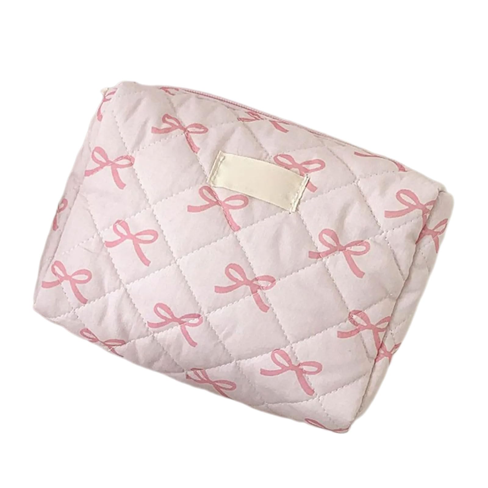 Tsophreniq Bowknot Pattern Toiletry Holder Cosmetic Organiser for Travel or Daily Use Spacious Zippered Makeup Bag with Zippers Bedroom Closet Makeup Organiser