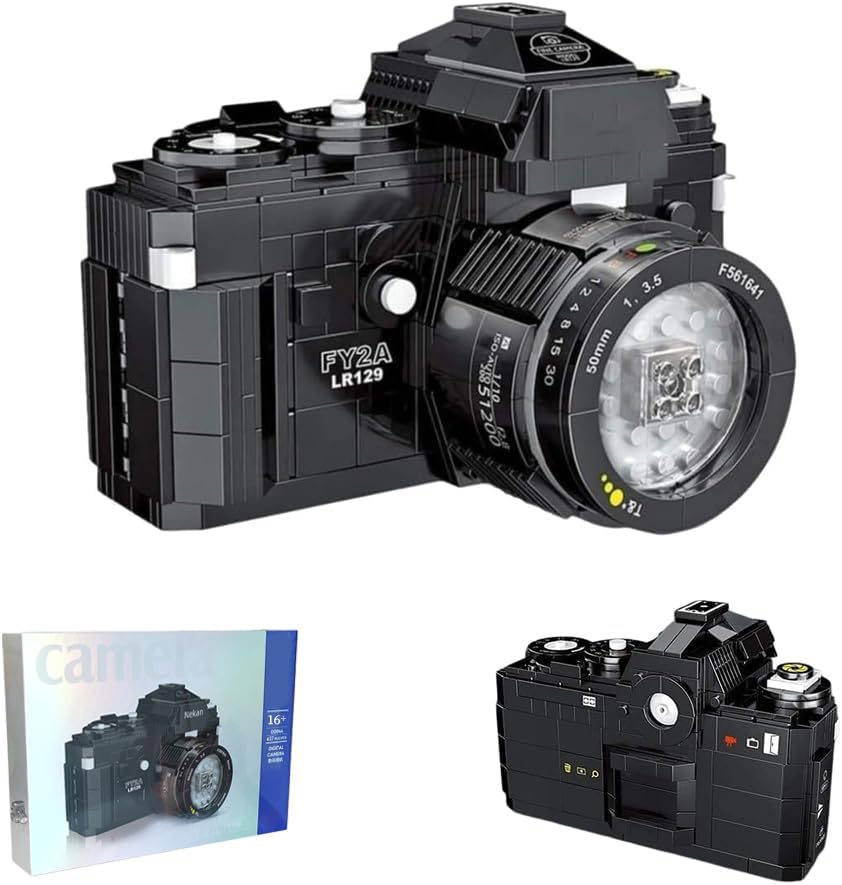 Digital Camera Building Blocks Set, 627 PCS MOC Building Model Kit, Creative Digital Block Set, Retro Camera Collectible Brick Model Toy, Construction Toy for Adults Girls