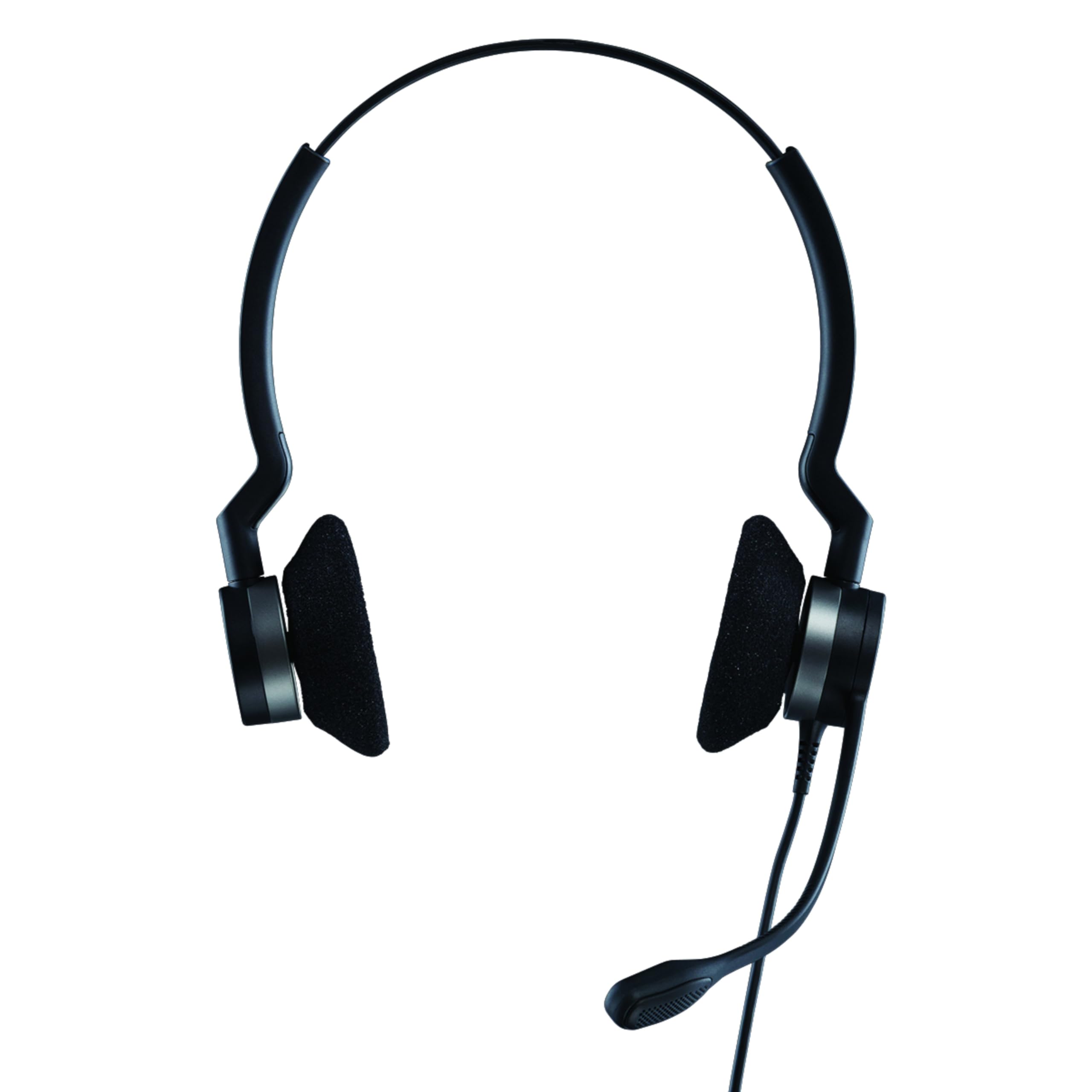 Jabra Biz 2300 USB-A MS On-Ear Stereo Headset - Skype for Business zertifizierte Kabel-Kopfhörer mit Geräuschunterdrückung und Bedieneinheit für Softphones und Tischtelefone, Schwarz
