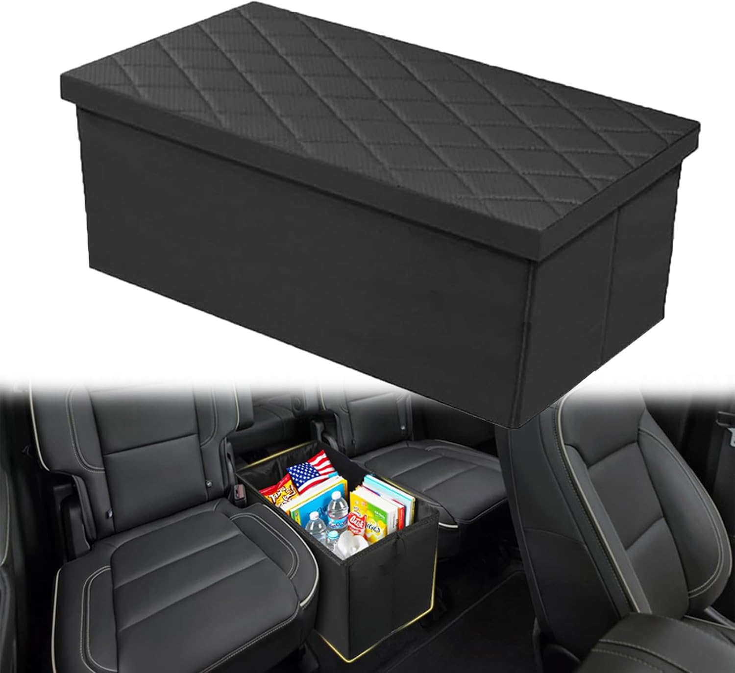 Car Seat Organizer Between the Seats for Kia Telluride 2025 2024 2023 2022 2021 2020, Backseat Box Console Organizer for Children's Toys, Baby Supplies, Snack Organiser, Travel Dual Storage