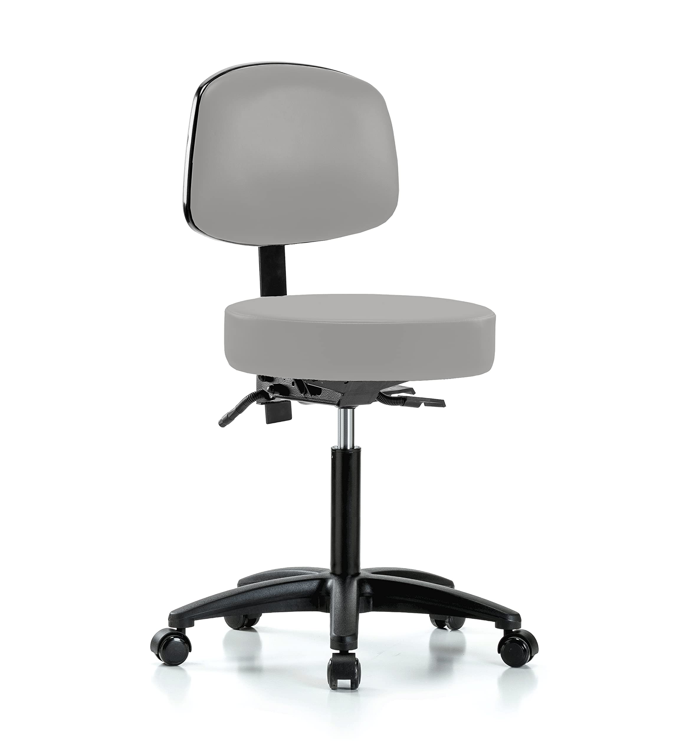 Perch Exam Stool, Casters, 20.75-28.75", Grey