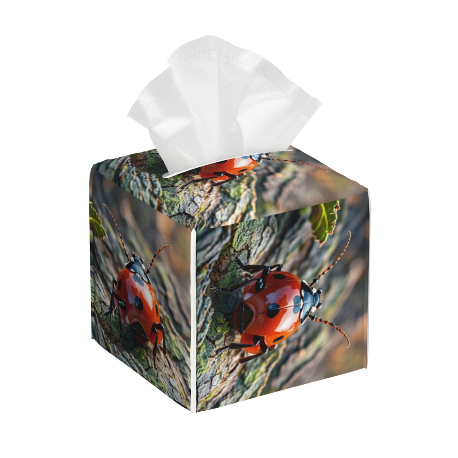 Red Ladybug Tissue Box Cover Square Cube Boxes