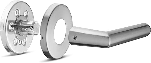 Miniatura 3 de Berlin Modisch Manija de privacidad para puerta, elegante, redonda, fácil de abrir, juego de manijas de bloqueo para dormitorio o baño reversible