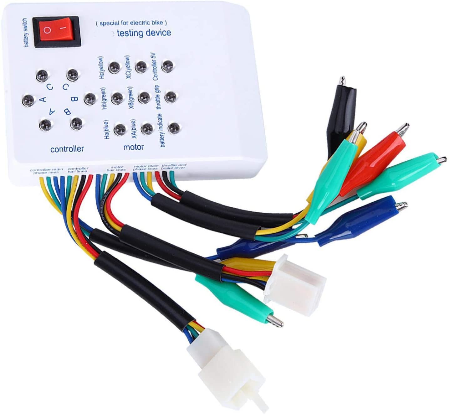 Tester Motore Brushless, 115x80x26mm Dispositivo di Prova E-bike Electro, Riparazione Auto Tester per Biciclette Elettriche Controller Rilevatore Universale per Veicoli Elettrici