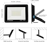 Ceena 2 Pack 120W Plug-in LED Flood Lights Outdoor, 12000lm Super Bright LED Work Light with Switch, 5.9 ft Cord, IP66 Waterproof 6000K Floodlight for Backyard, Workshop, Basketball Court