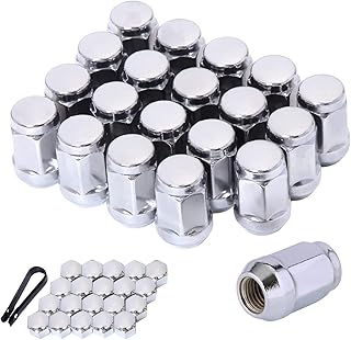 M12x1.5 Lug Nuts M12-1.50 Chrome Lug Nuts Acorn Lug Nuts 12x1.5 19mm Hex 1.38" Tall Set of 20 Lug Nuts Aftermarket Wheel Lug Nuts Fits for Ford Fusion Ford Escape etc