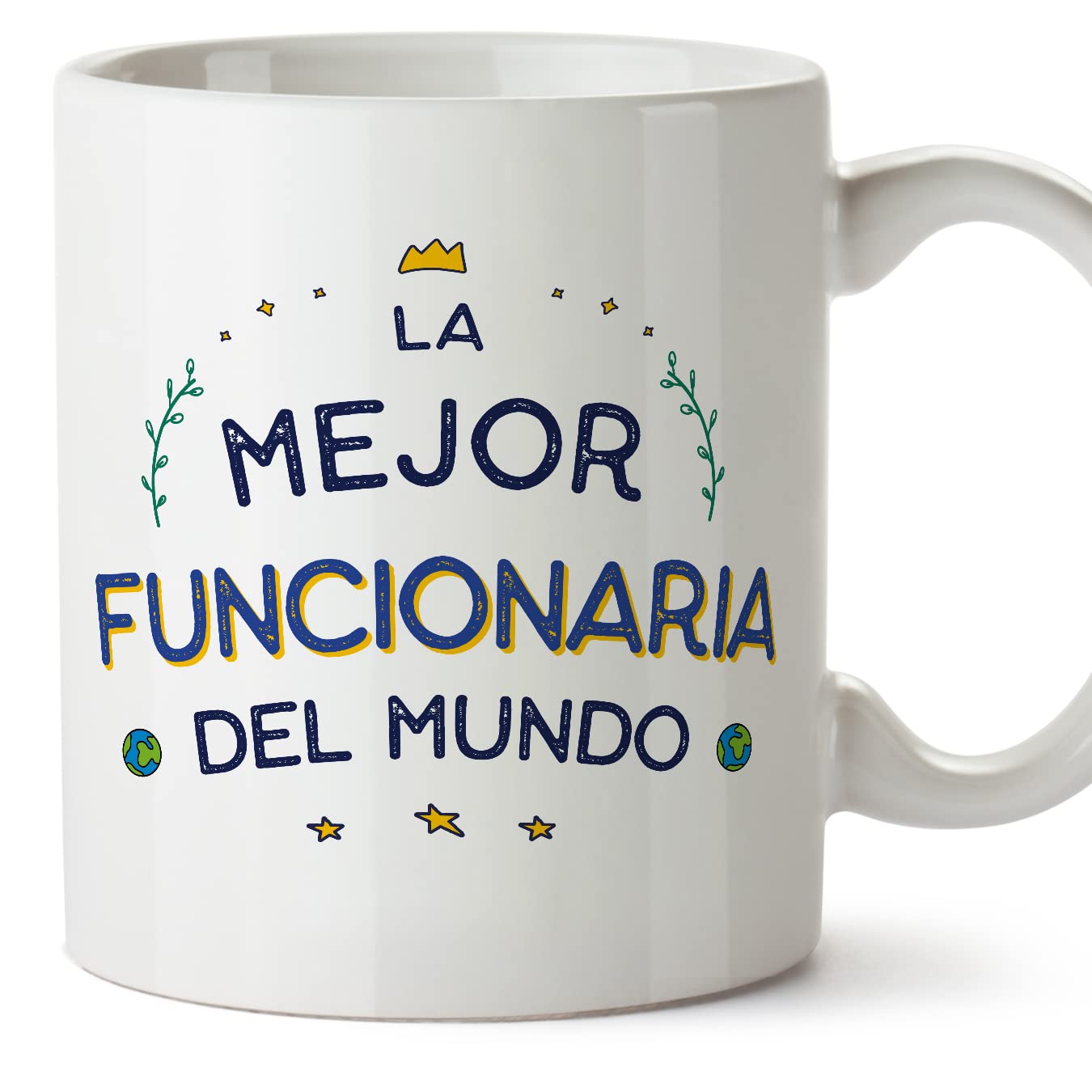 MUGFFINS Civil Servant Woman Mug - in Spanish - Mejor del Mundo - Funny Gift for Colleagues - Ceramic 11oz Mug