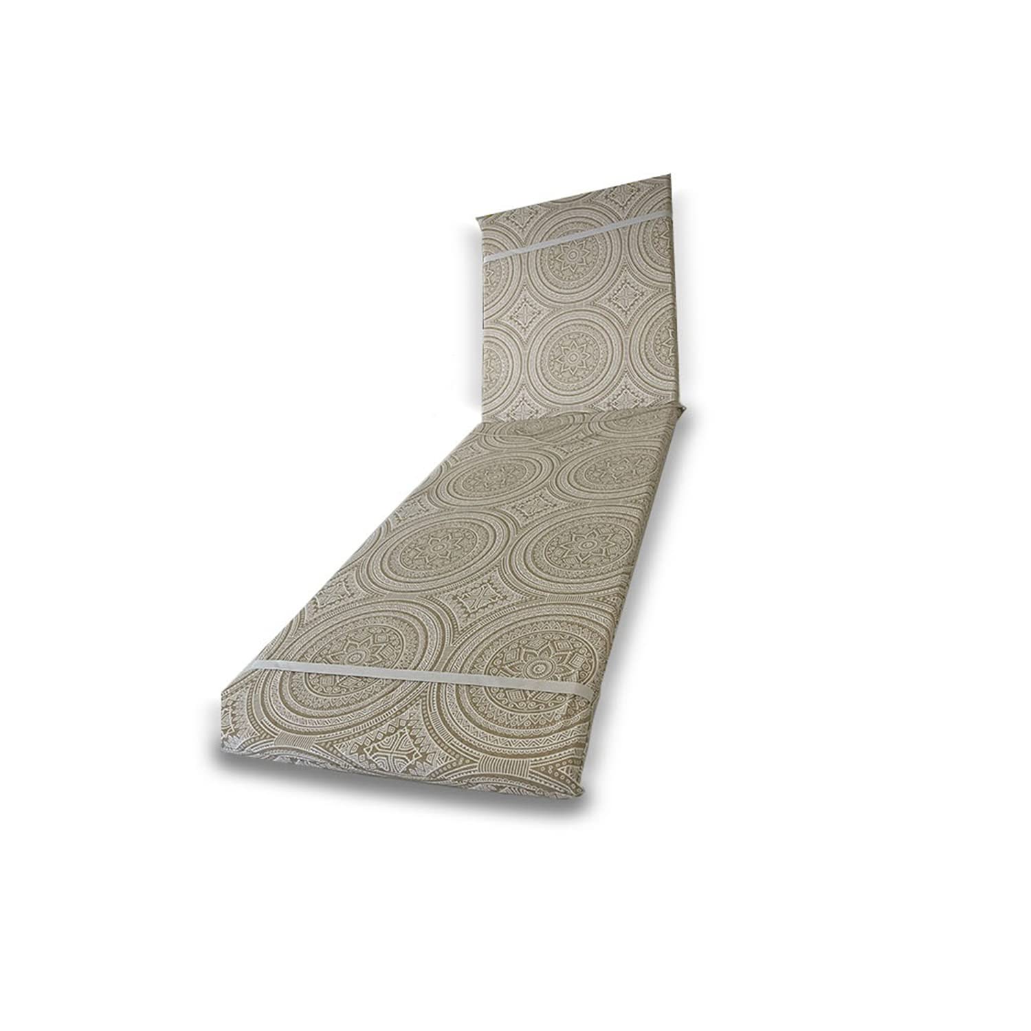Il Tuo Artigiano Design Cushion for sunbed Japan fantasy 100% cotton - Mattress made in Italy removable - 190x60 cm (190_x_60_cm, Beige)