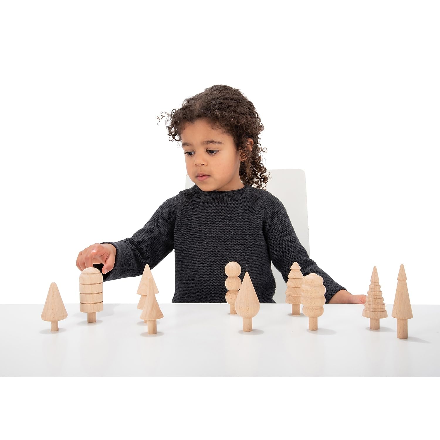 TickiT 74013 Woodland Pack of 10-Beechwood Pretend Play Tree Set