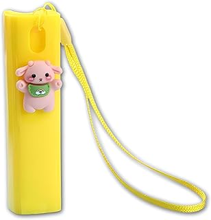 زجاجة صغيرة - مثالية للعطور أو العطور أو الكحول، تأتي هذه الزجاجة البلاستيكية سعة 10 مل مع ملصق لطيف، مما يجعلها إضافة أساسية لحقيبتك. (لون اصفر)