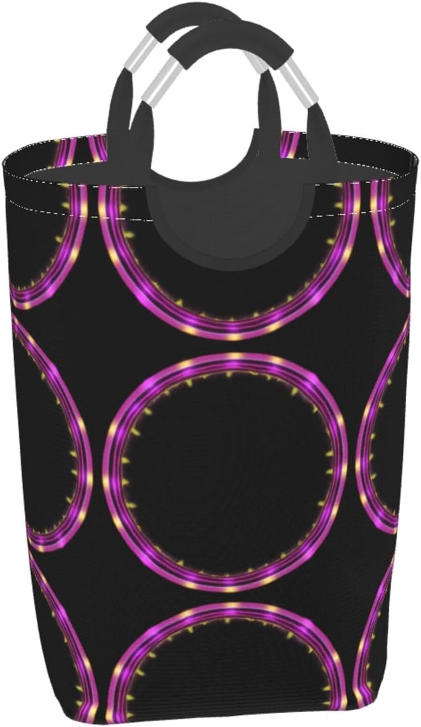 Psychedelic neon Foldable storage bag, 50L capacity, suitable for laundry room, dormitory bedroom, dirty clothes storage basket.