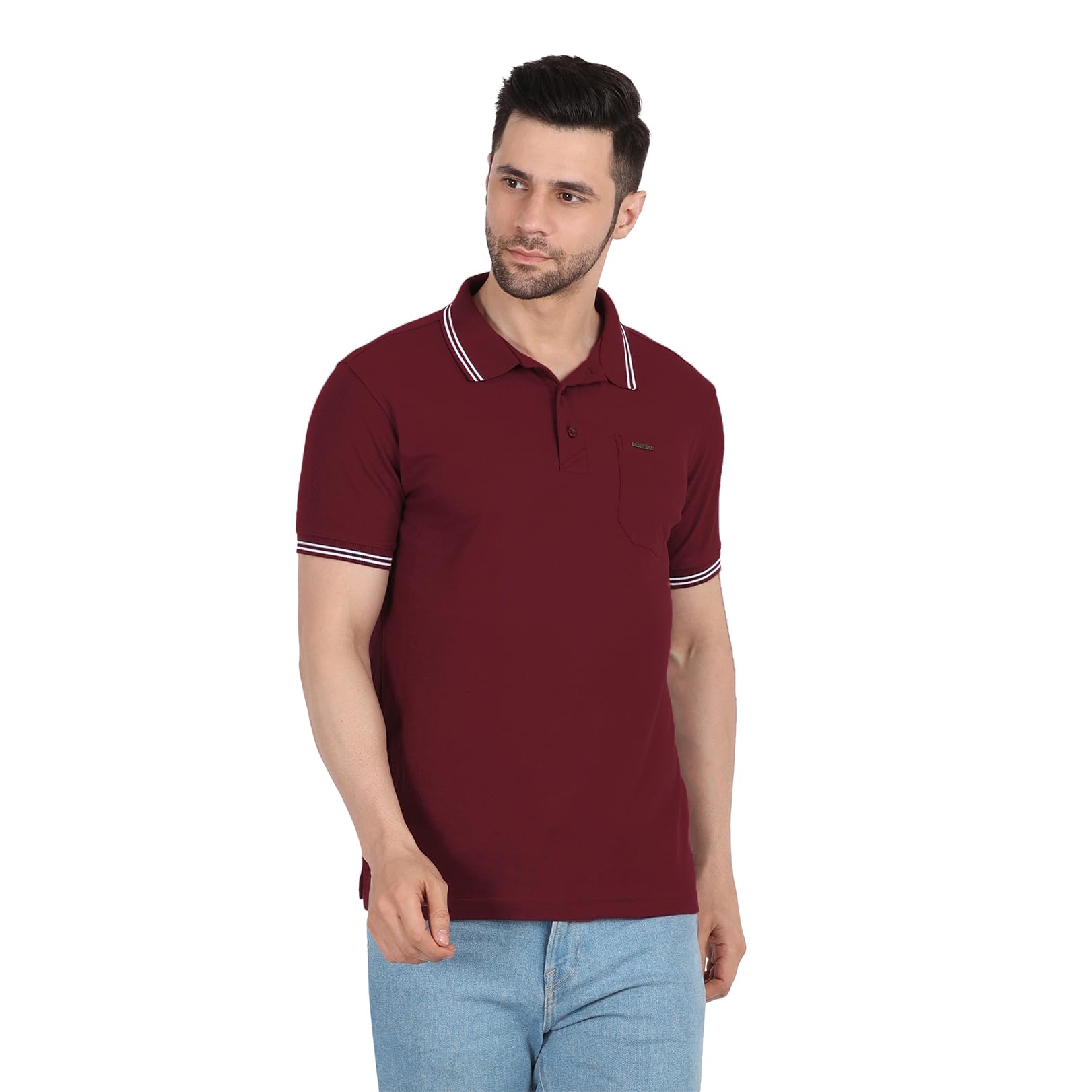 Men's Solid Rich Cotton Blend Pocket Polo T-Shirt-picture-28
