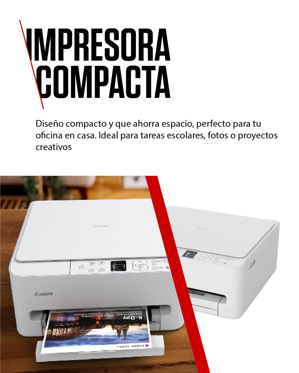 Canon PIXMA TS6550I - Impresora Todo en Uno con Conectividad Wi-Fi y Pantalla OLED de 1,42 PIXMA Print Plan - Incluye Papel Fotográfico A4 SG-201, 5 Hojas