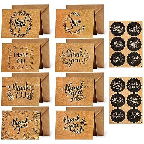 Yoolly 8 Pack Thank You Cards with Envelopes Cover