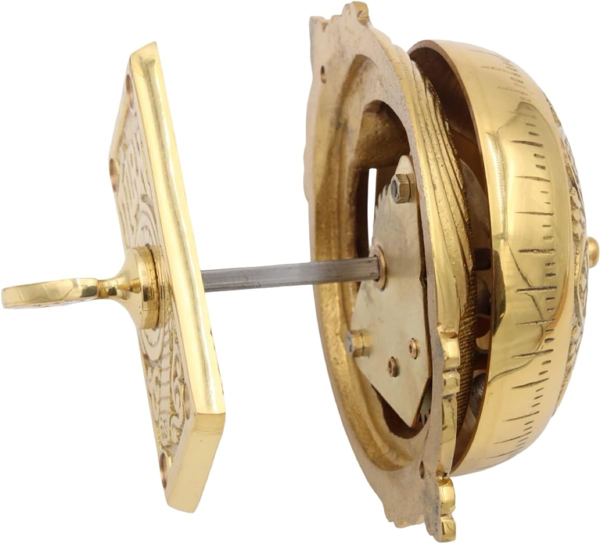 Antique Replica Non Electric Solid Brass Hand Crank Twist Doorbell