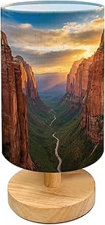 RAINFALLARING Table Lamps for Bedroom Sun Setting Zion Canyon Zion National Park Utah Bedside Lamps Desk Lamp Table Lamp Night Light for Kids Nursery Living Room Office Dorm Room Decor