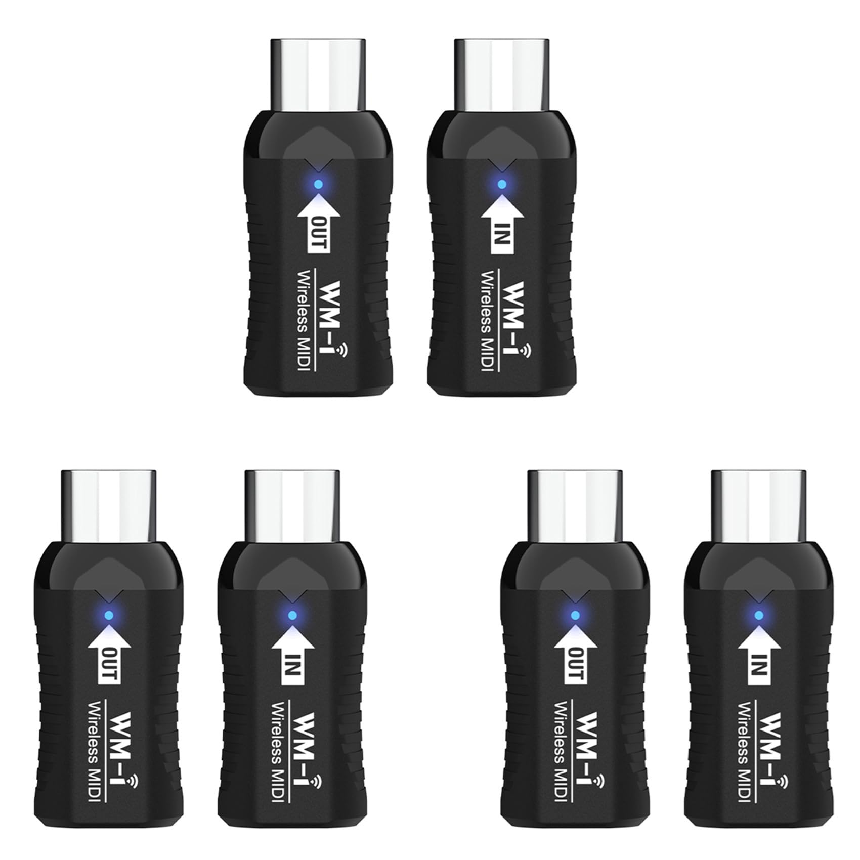 3X Trasmettitore Ricevitore Audio per Chitarra Wireless Midi Ricaricabile Adattatore Midi Wireless per Tastiera di Pianoforte Digitale