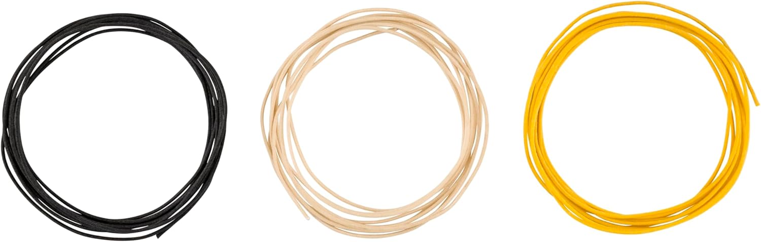 Pure Vintage Cloth Wire, 22 AWG, Black, White, Yellow, 15'