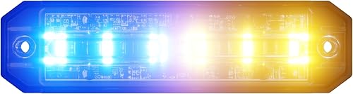 Miniatura 1 de Abrams Ultra Series RojoAzul 18W - 6 LED SAE Clase 1 Camión de vehículo de policía Color dividido Luz de advertencia estroboscópica de montaje en