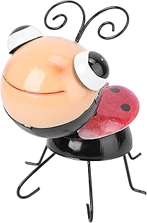 HEMOTON Decoraciones Para Salas De Casa Metal Ladybug Garden Decorations Iron Ladybug Statue Ladybug Sculpture Indoor Outd...