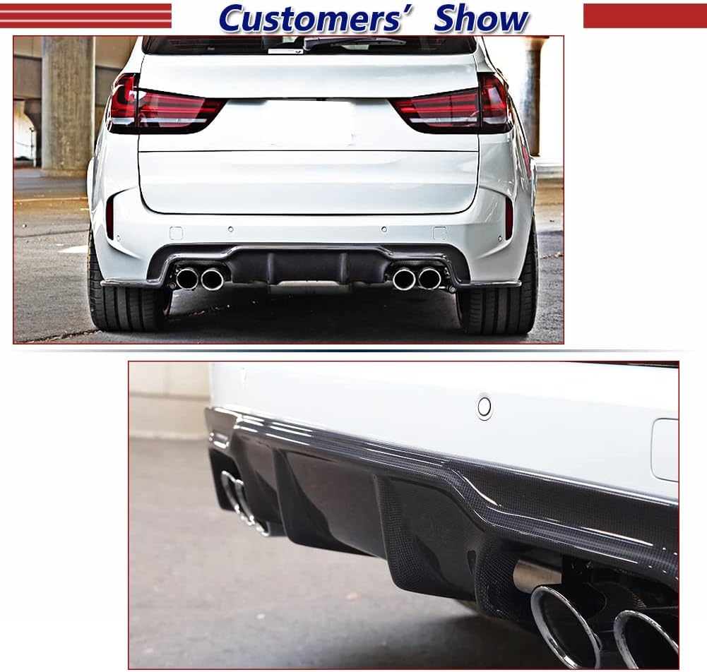 X5M Carbon Fiber Rear Diffuser for BMW F85 X5M F86 X6M 2016-2018 Rear Bumper Cover Lower Lip Spoiler Valance Protector Factory Outlet