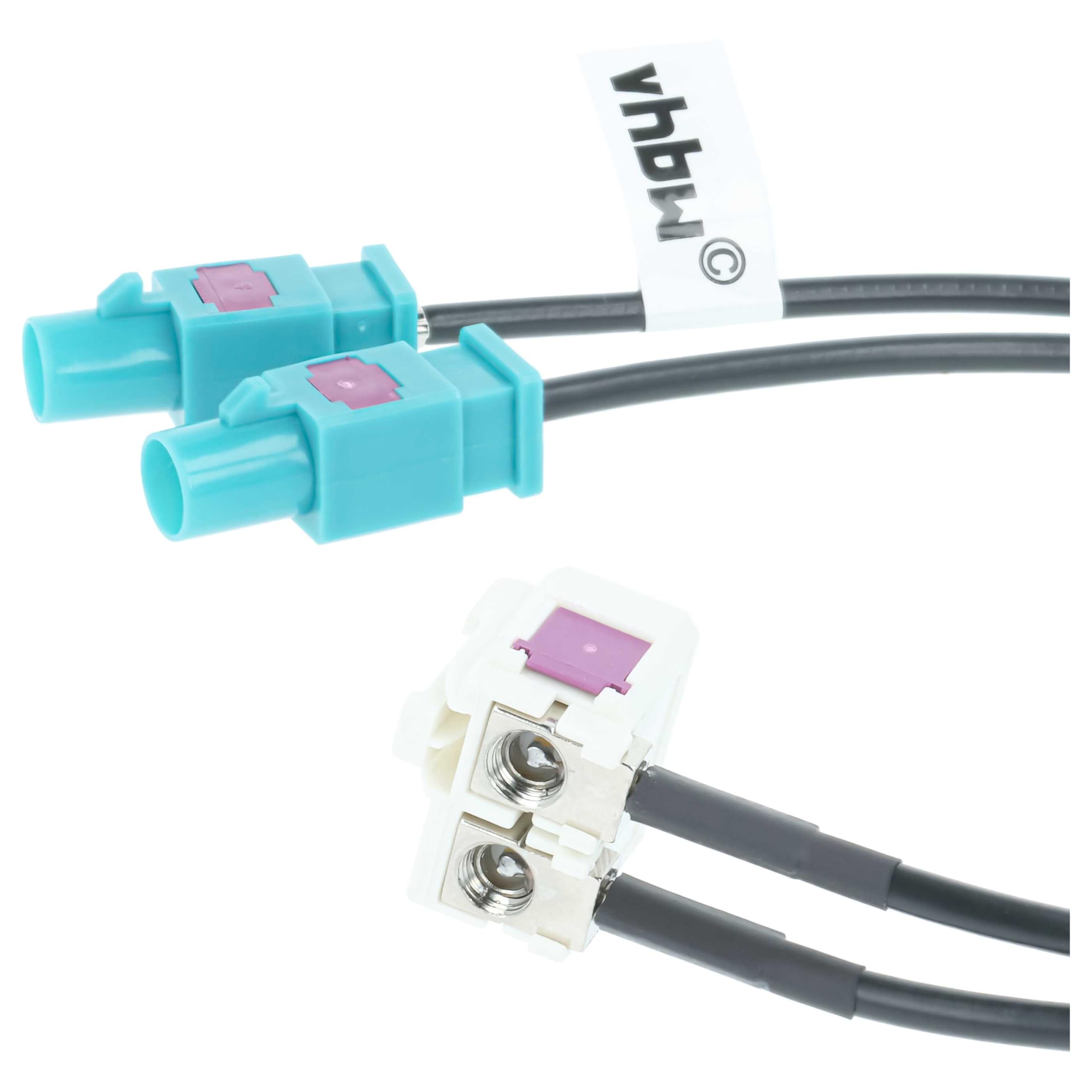 vhbw adattatore per antenna a doppio FAKRA (B) compatibile con Audi VW RNS510, RNS310, RNS 510, RNS 310 autoradio, auto - Cavo adattatore, 9 cm