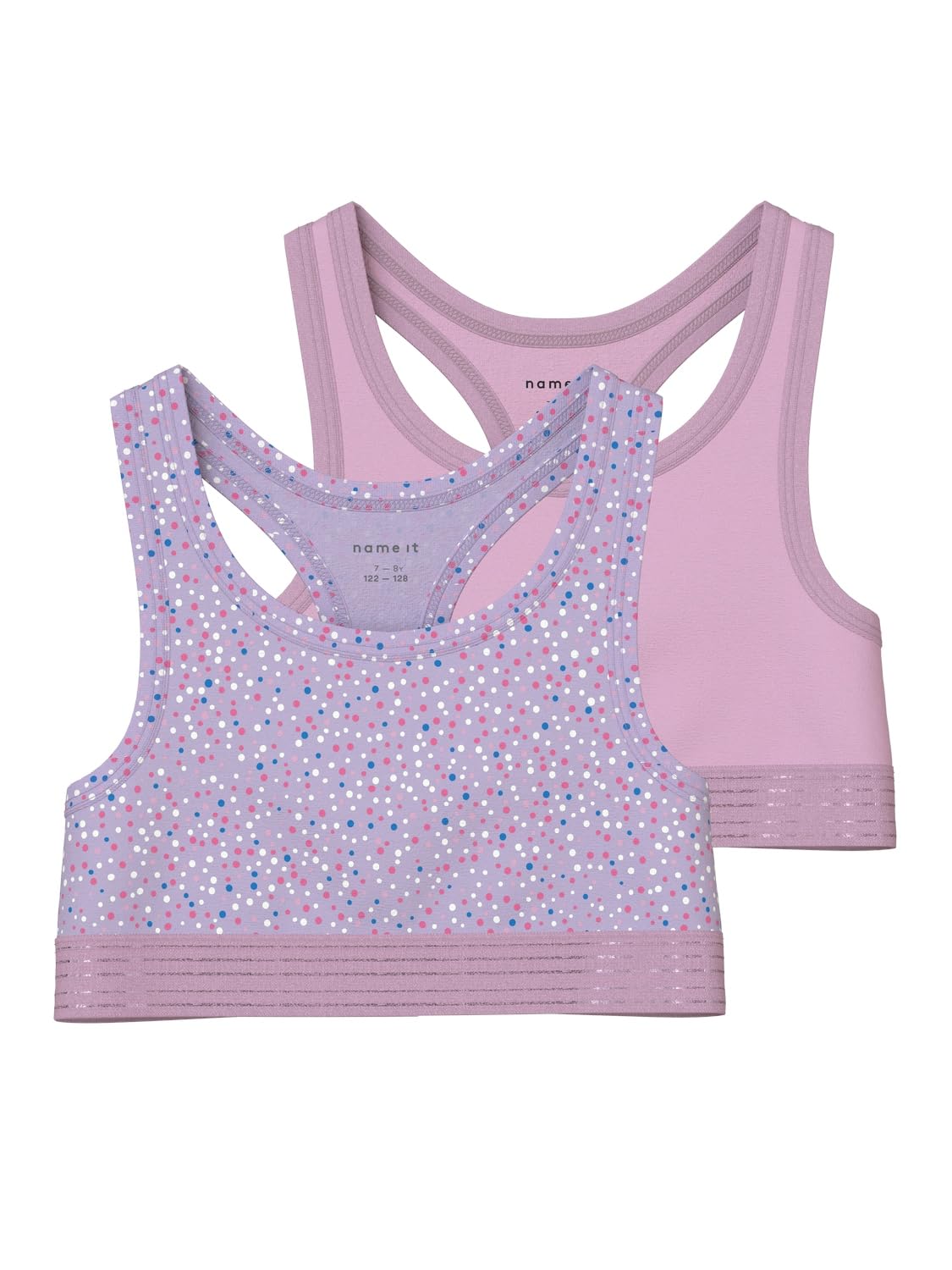 NAME IT Bustier Dziewczynki Nkfshort Top 2p Pastel Lilac Dot Noos