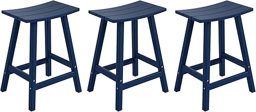 Miniatura 52 de Costaelm Juego de 2 taburetes de bar para todo tipo de clima, 29 pulgadas de altura, taburetes de bar Adirondack de polietileno para patio, terraza,
