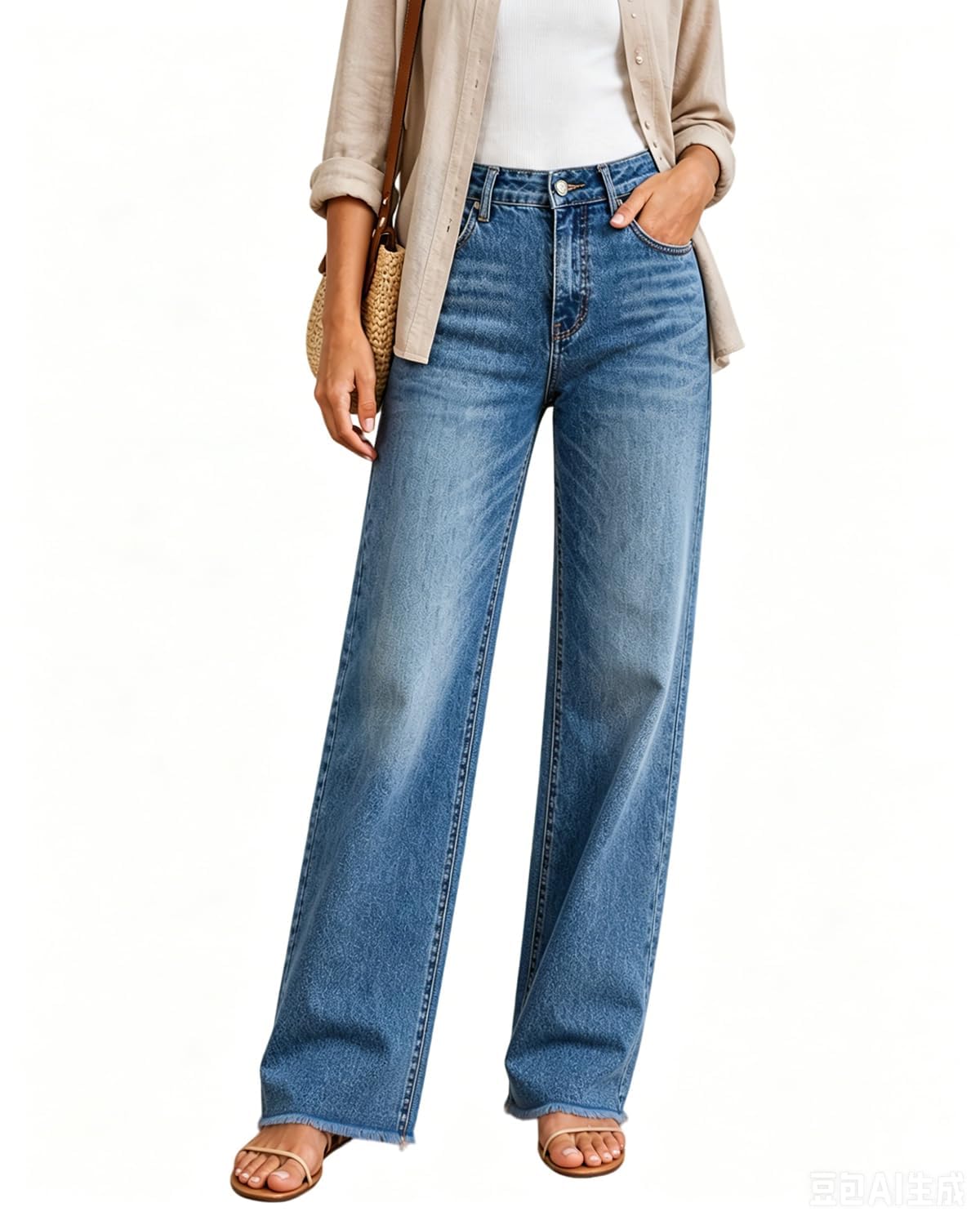 High Waisted Straight Leg Tummy Control Jeans