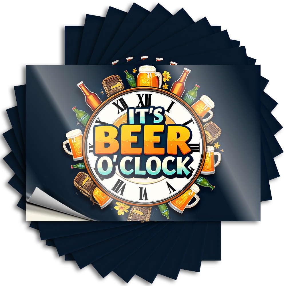 Bathroom Stuff Funny Sticker Hard | It's Beer O'clock! Tall Motorcycle Sticker Pack(8X12CM)