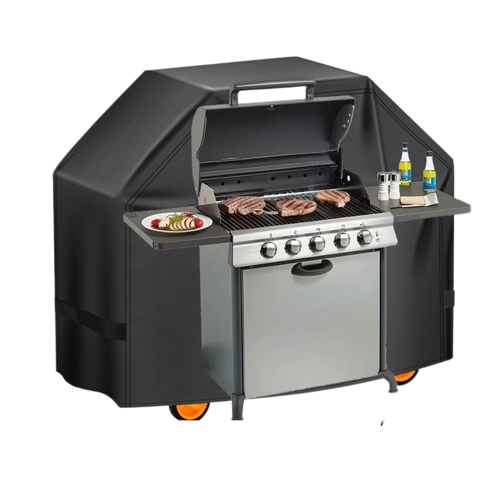 Copertura Per Griglia Copertura for barbecue da esterno rotonda antipioggia, impermeabile