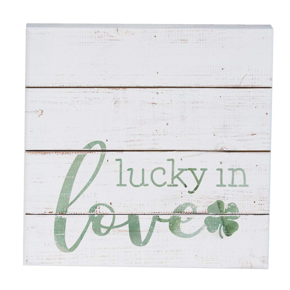 Simply Said, INC Small Talk Squares Lucky in Love (Clover), 5.25x5.25in Wood Sign STS1273