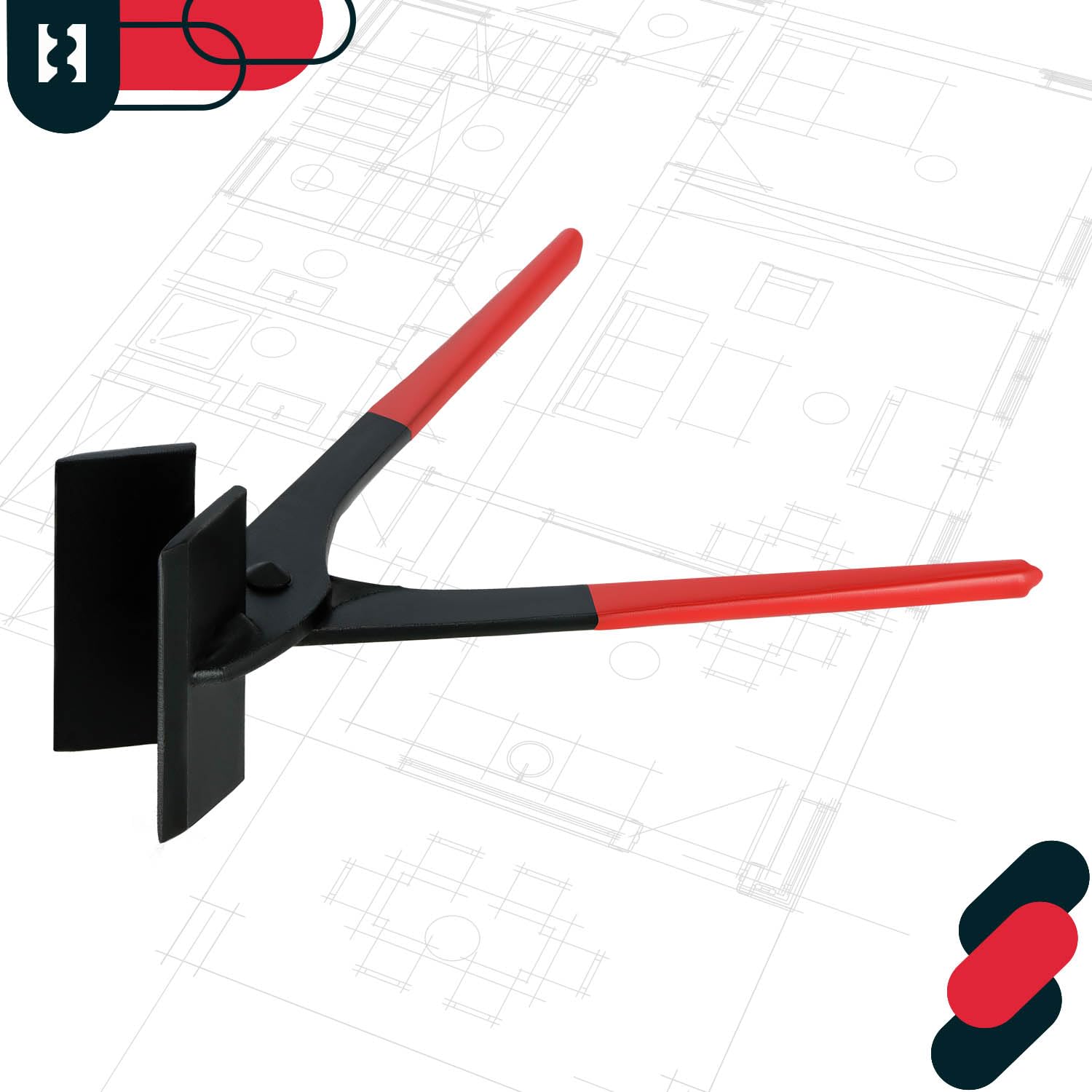 KOTARBAU® Pinza per lamiera, 100 mm, diritta 0º, pinza piegata forgiata per coperture per la piegatura di lamiere con impugnatura in gomma