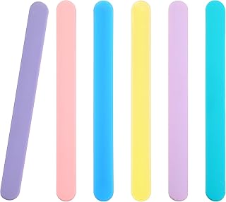 TIESOME 6 Pcs Silicone Stir Sticks, Reusable Silicone Wax Stick Popsicle Sticks Tools for Mixing Resin Epoxy Liquid Paint Making Glitter Tumblers