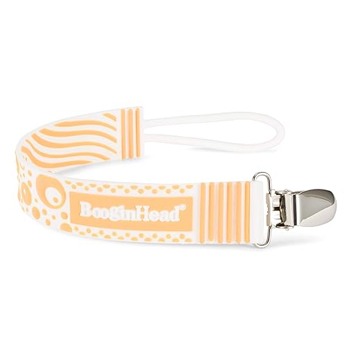 BooginHead Clip de silicona para chupete de bebé, color naranja