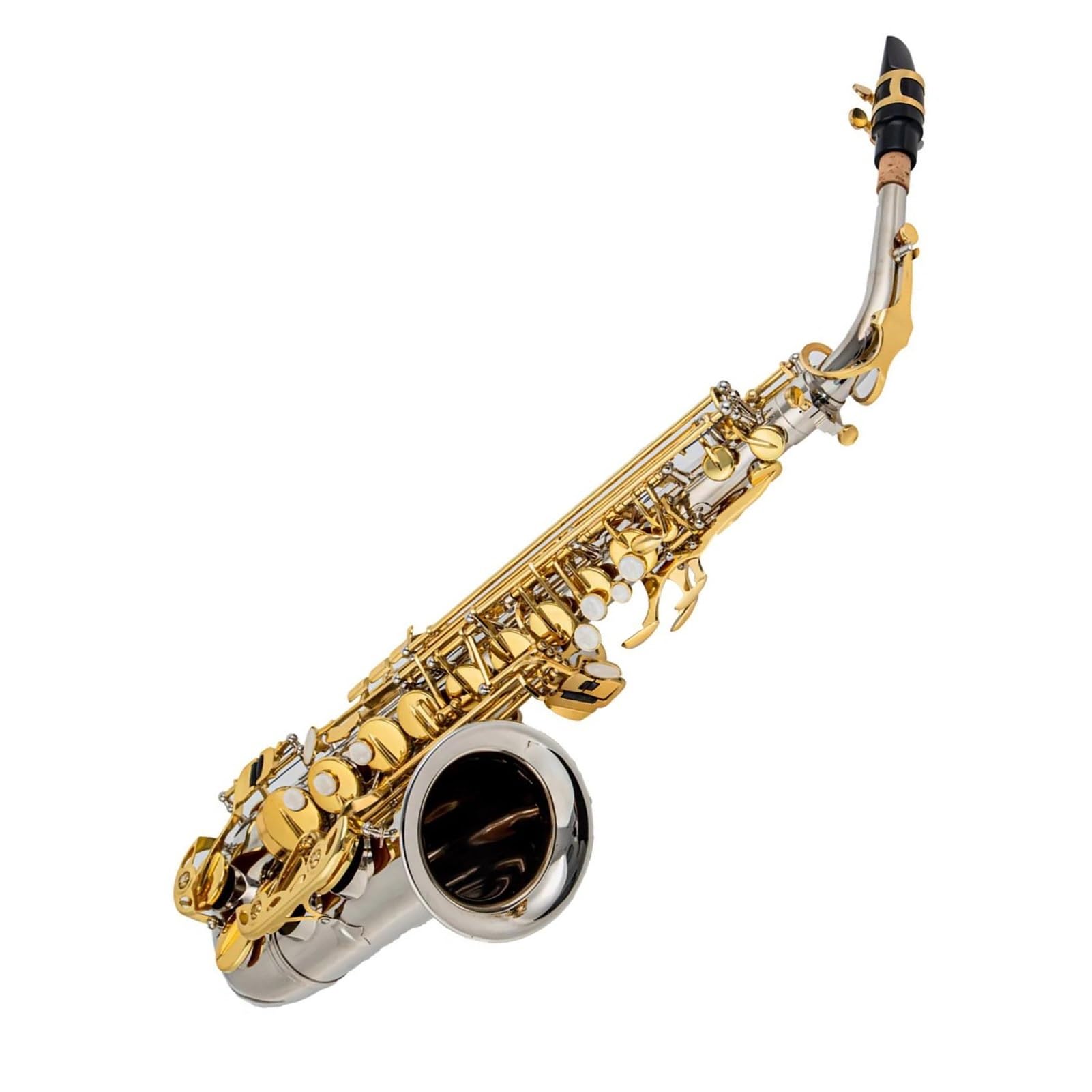 Saksofon Student Profesjonalny Saksofon Eb Saksofon Altowy Mosiądz E Płaski Saksofon Instrument Dęty Drewniany Z Akcesoriami Do Obudowy (Color : Silver)