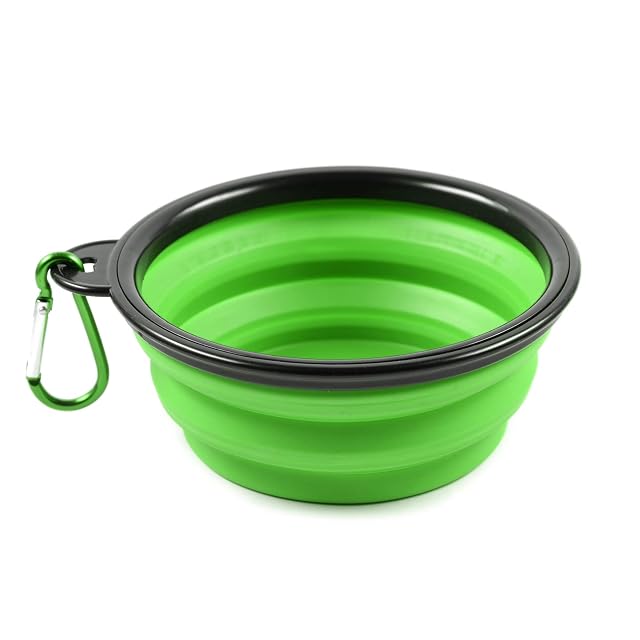 PhoneNatic Cuenco Plegable de Silicona para Perros y Gatos, Color Verde, 350 ml