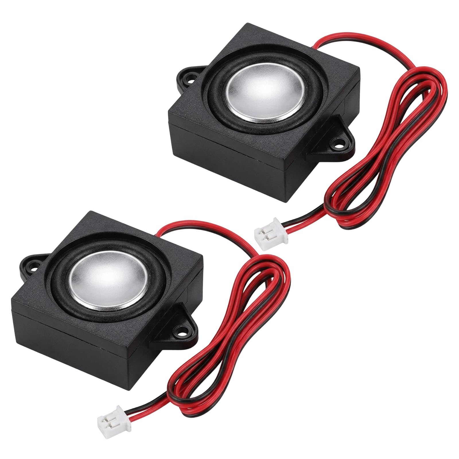 Lot de 2 Mini Haut Parleur 3W 4 ohm avec câble 400 mm et connecteur 2.0 2P, Haut-Parleur Compact pour projets électroniques et Remplacement Audio