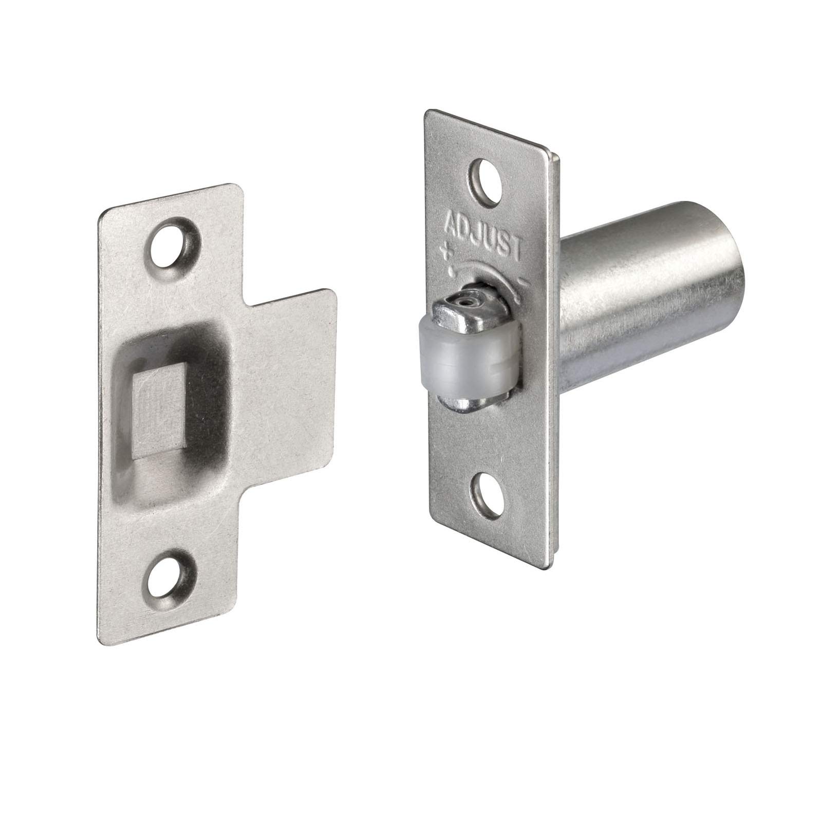 Access Hardware Ball Catch With Adjustable Ball Catch Projection And Strike Plate - Satin Nickel