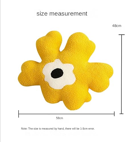 Miniatura 8 de Almohada de sofá Cojín de cintura Almohada de felpa con forma especial de flor Almohada creativa de corazón para niña (blanco y verde)