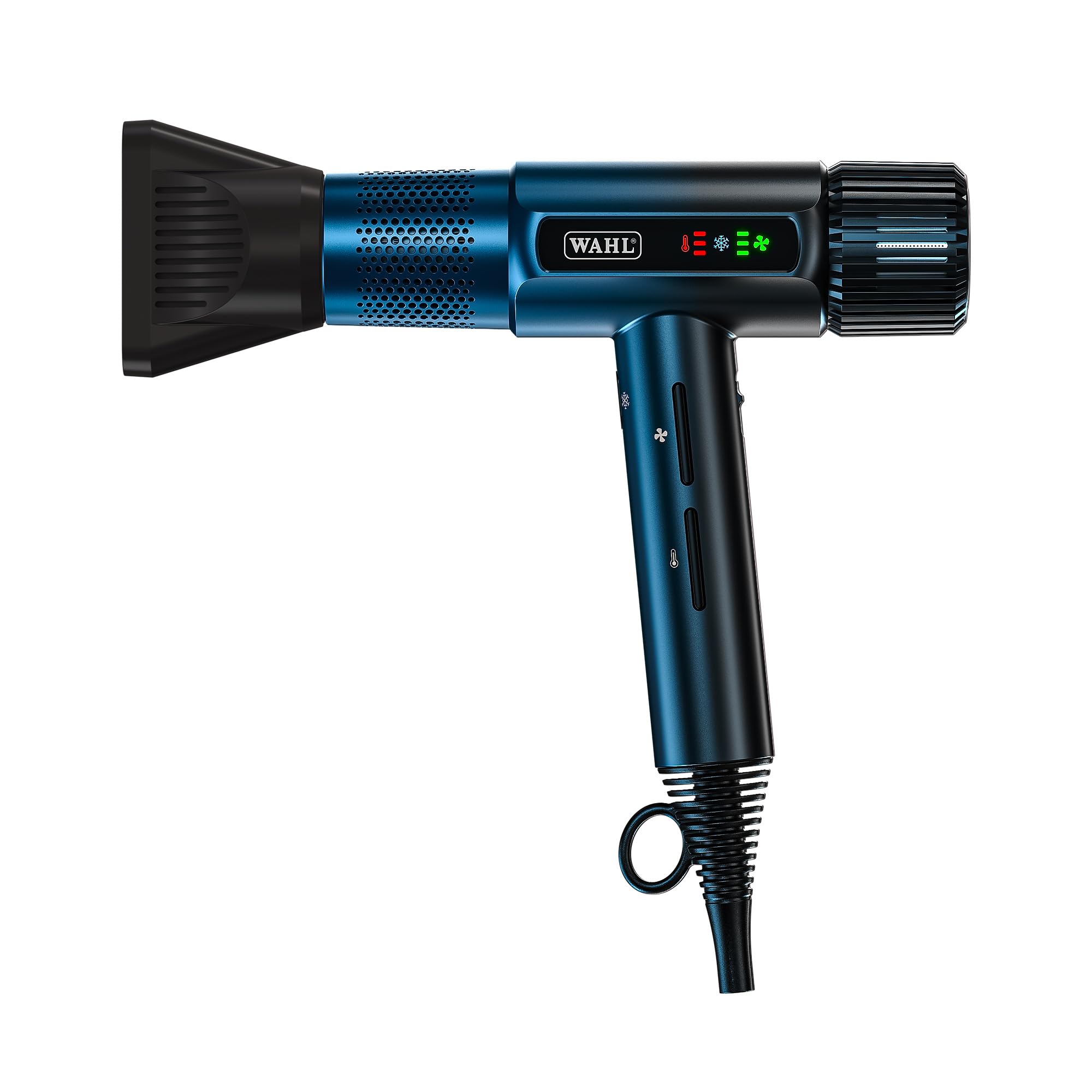 Wahl Vanquish, Sèche-Cheveux Professionnel avec Diffuseur, Midnight Blue | Sèche-Cheveux Professionnel 1600 W, Technologie FlowControl, Ionique, 4 Réglages de Chaleur, Embouts Magnétiques et Diffuseur