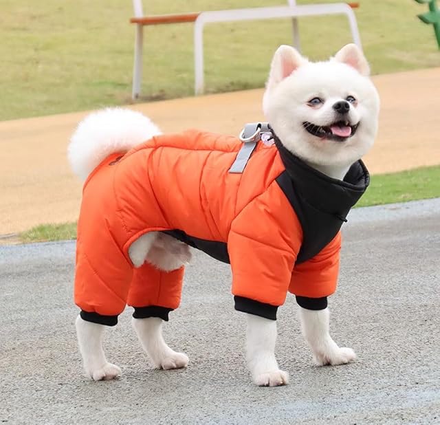 Foto 2 de 8 de APMOE Abrigo Invierno Impermeable Perro Pequeño Mediano Ropa Perro con 4 Patas a Arnés a Reflectante