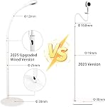 Heavy Baby Monitor Stand Adjustable Gooseneck Stand, White, Flexible Arm with Temperature and Humidity Display Upgraded Floor Stand, Compatible with Nanit Pro/Plus/Original Camera,