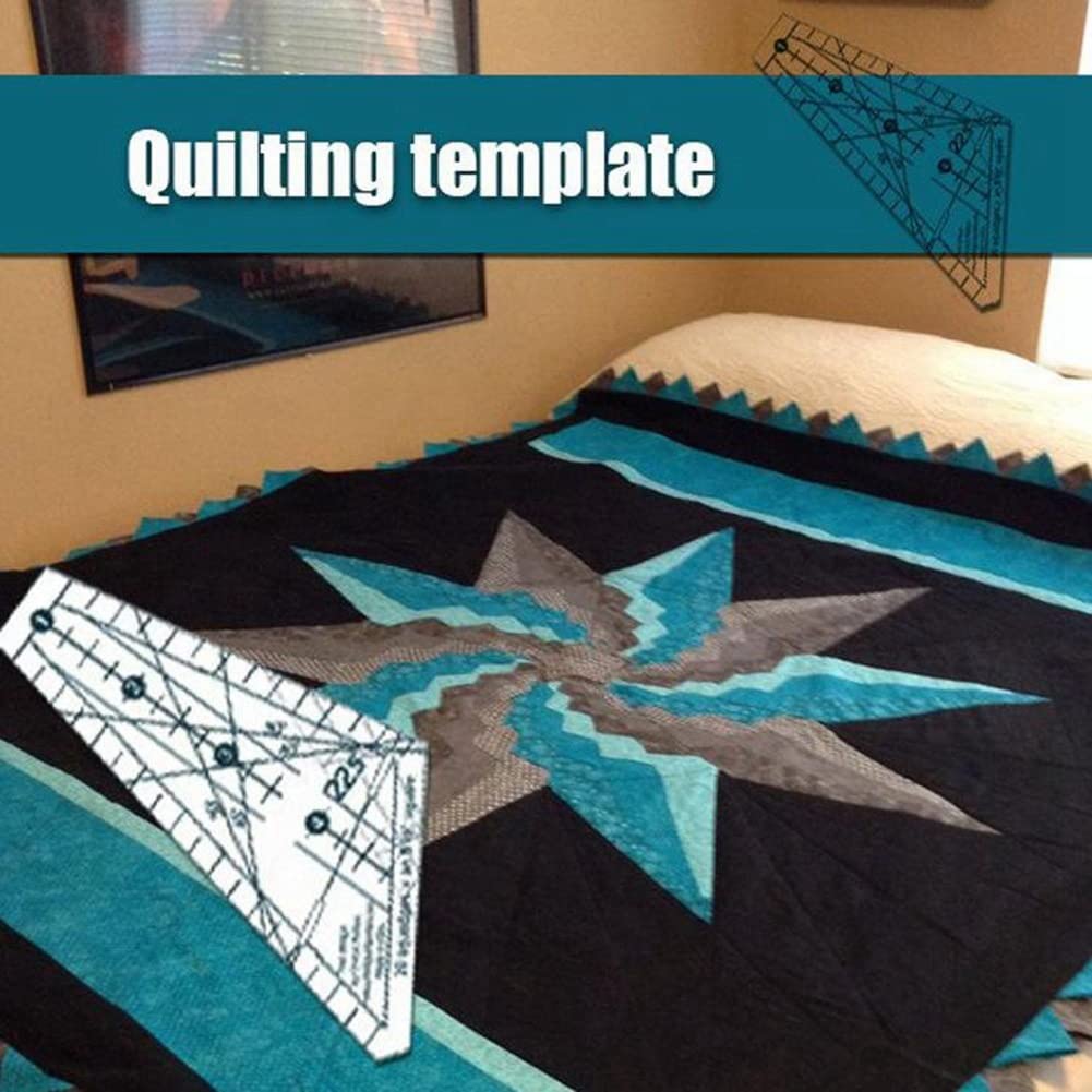 Pasuihcay Acrylic Sewing Patchwork Ruler Squedge 22.5°/45° Sewing Template Ruler Patchwork Quilting Ruler DIY Sewing Stencil Tool, transparent